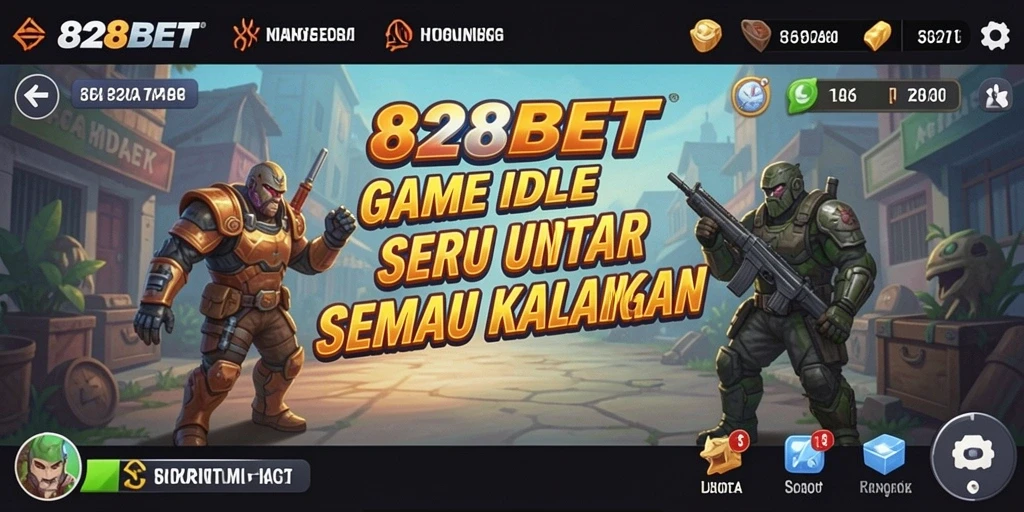 Screenshot gameplay 828BET menampilkan aksi karakter dalam mode Idle.