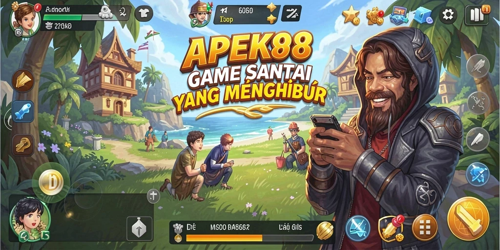 Screenshot utama APEK88 menampilkan gameplay santai dan menyenangkan.