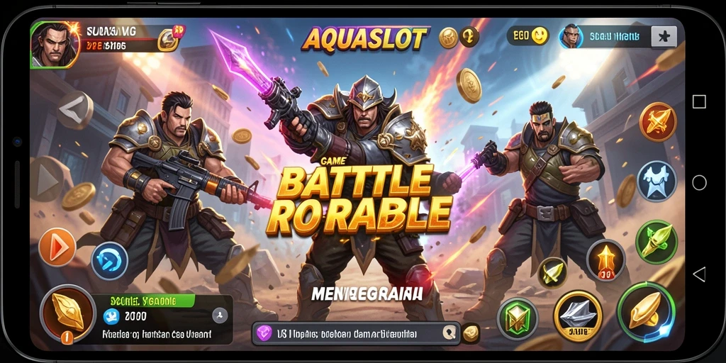 Tampilan gameplay seru dan menegangkan dalam AQUASLOT.