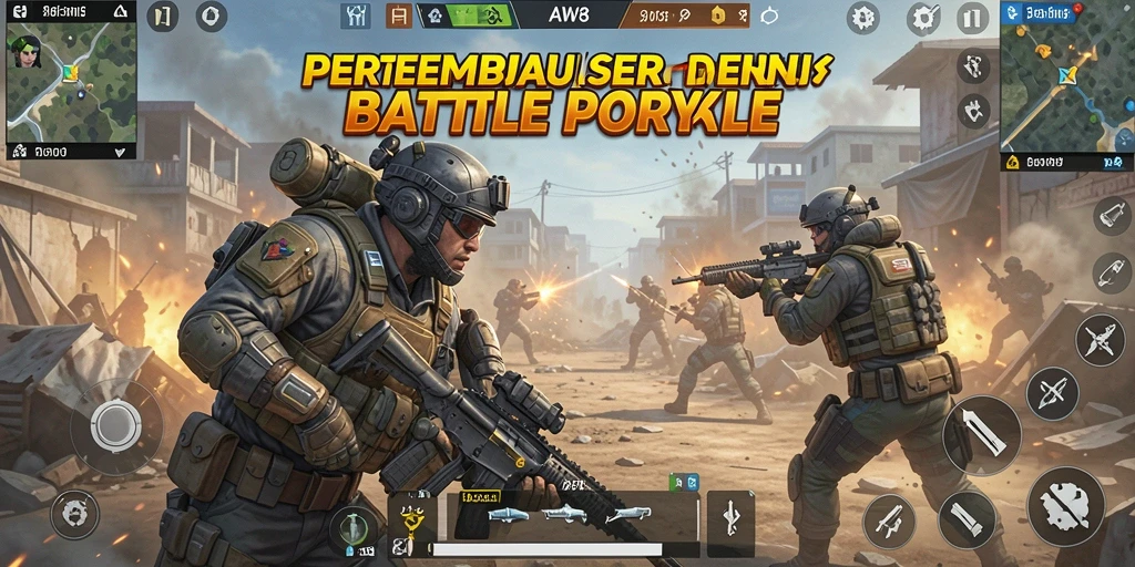 Tangkapan layar permainan AW8 yang menunjukkan aksi Battle Royale mendebarkan.