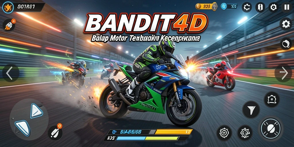 Tampilan gameplay BANDIT4D yang penuh aksi dan kecepatan.