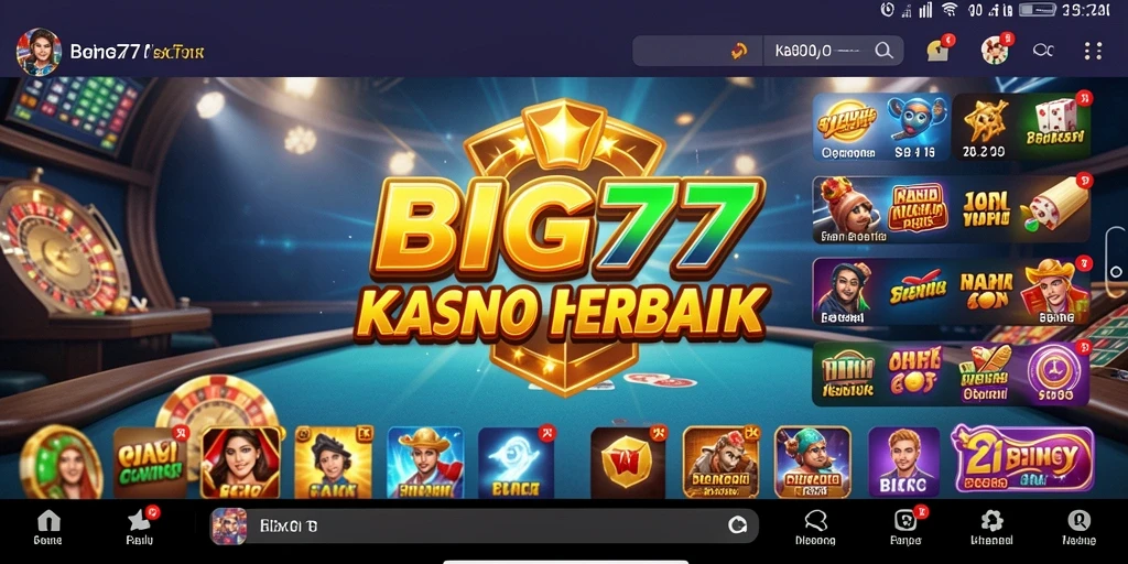 Tampilan utama gameplay BIG77 dengan suasana Kasino yang mendebarkan.
