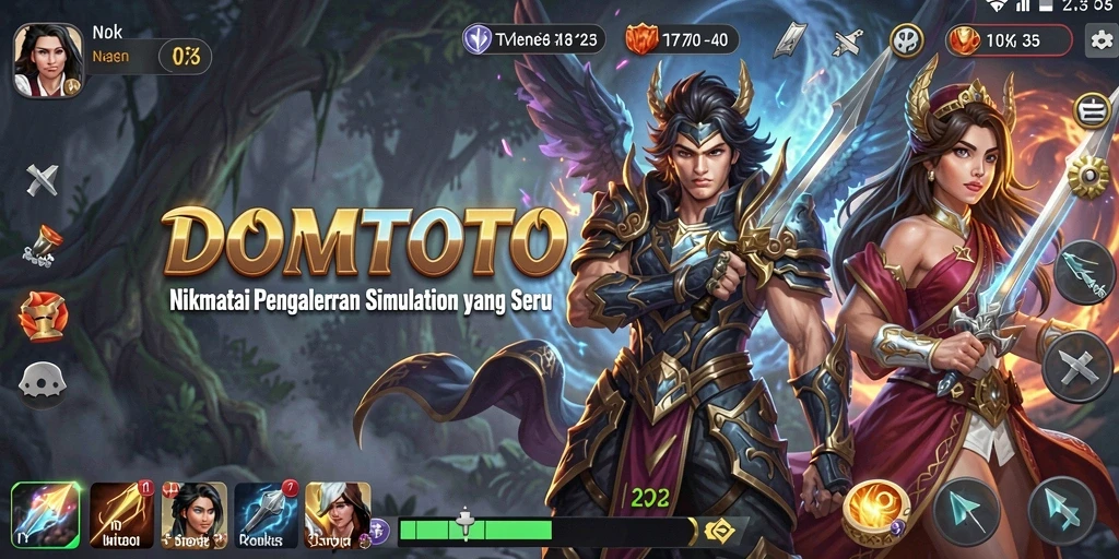 Tampilan gameplay menarik dalam DOMTOTO yang penuh warna.