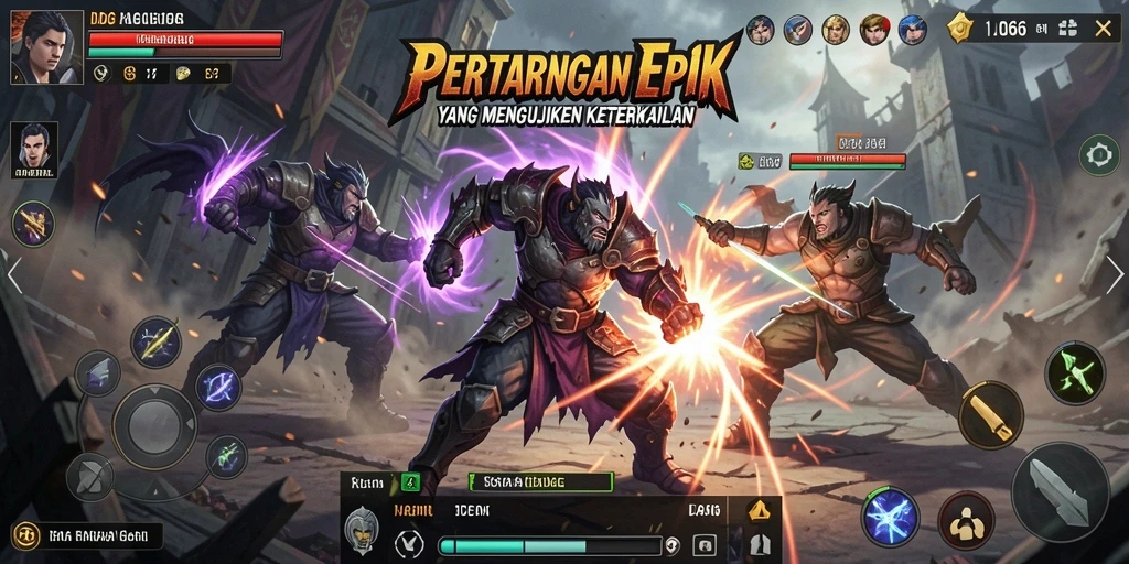 Tampilan pertarungan seru dalam gameplay ID66 yang menampilkan aksi mendebarkan.