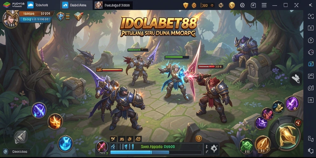 Gameplay seru IDOLABET88 saat bertempur di dungeon bersama teman.