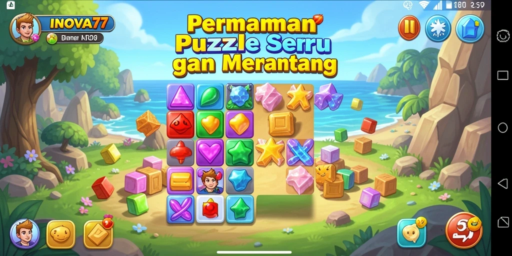 Tampilan gameplay puzzle yang menarik di INOVA77.