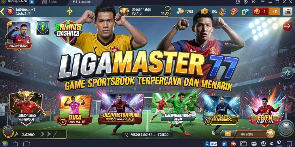 Tampilan antarmuka LIGAMASTER77 yang menarik dan simpel.