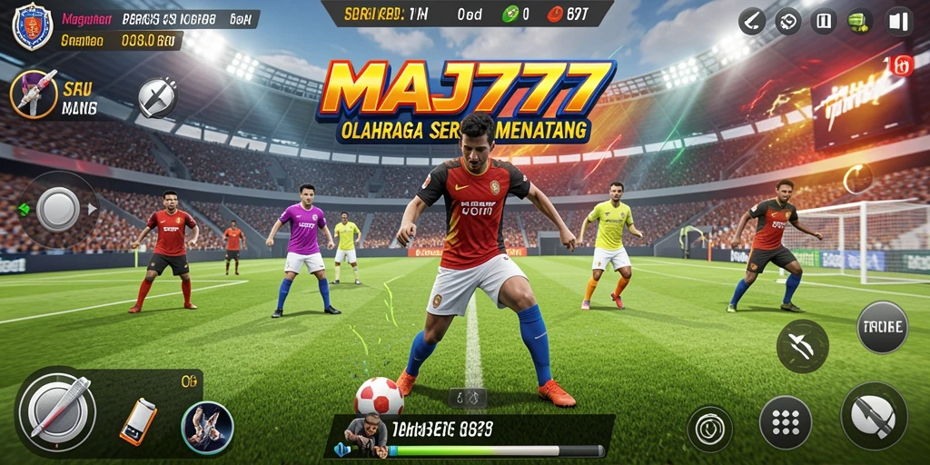 Tampilan menarik dari gameplay olahraga yang seru.
