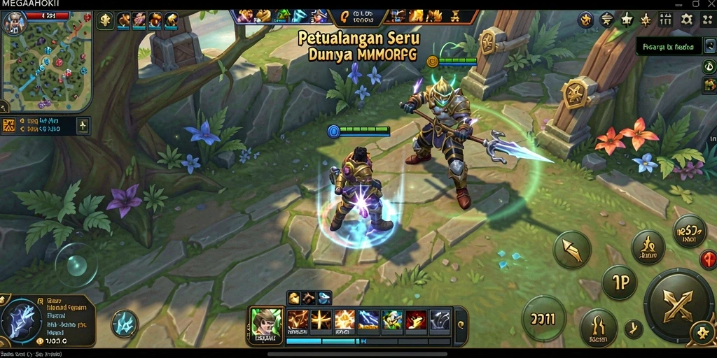 Tampilan gameplay seru di dunia megah <strong>MEGAHOKI</strong>, penuh petualangan.