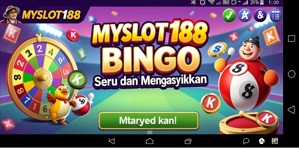 Screenshot gameplay MYSLOT188 yang menampilkan aksi seru dalam permainan Bingo.