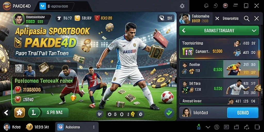 Tampilan screenshot utama PAKDE4D menunjukkan fitur taruhan olahraga.