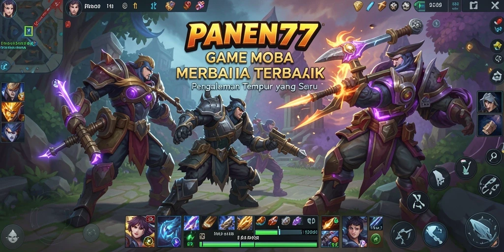 Tangkapan layar utama dari gameplay MOBA yang intens dan seru.