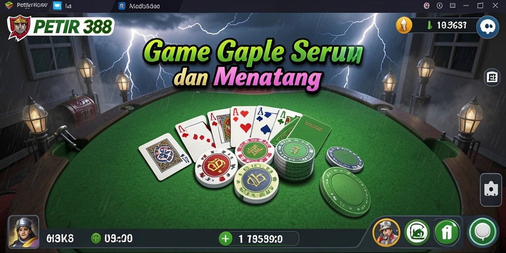 Tampilan seru gameplay Gaple di PETIR388.
