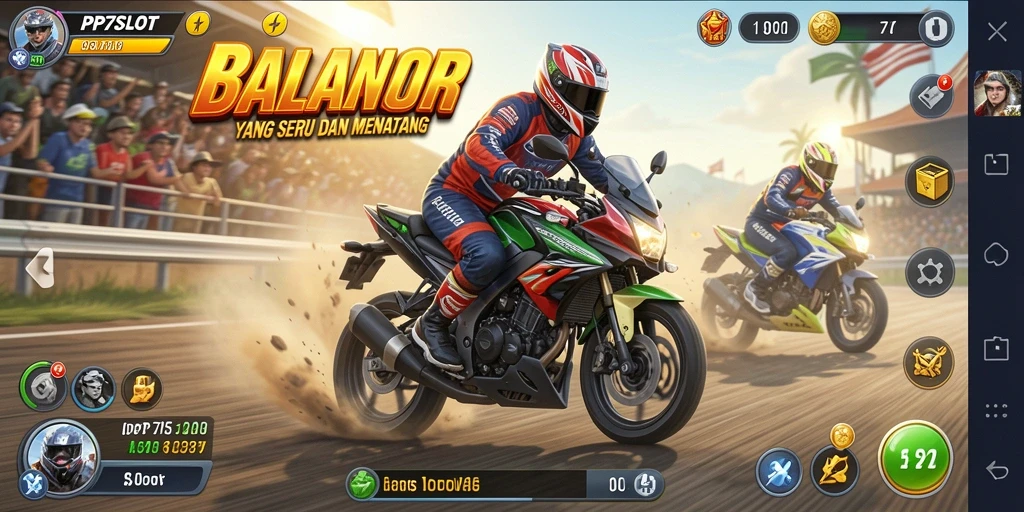 Tampilan gameplay balapan motor yang seru di PP7SLOT.
