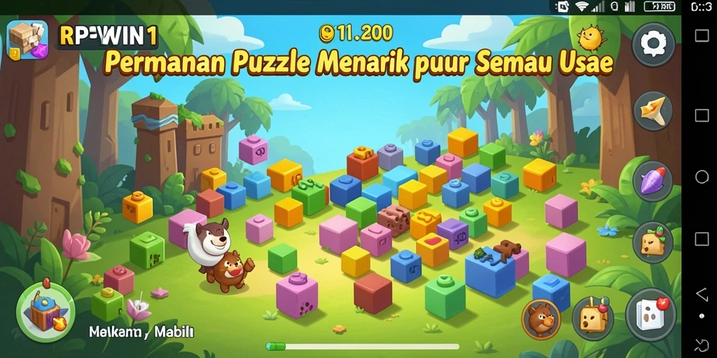 Screenshot gameplay RPWIN1 yang menunjukkan tantangan puzzle yang menarik.