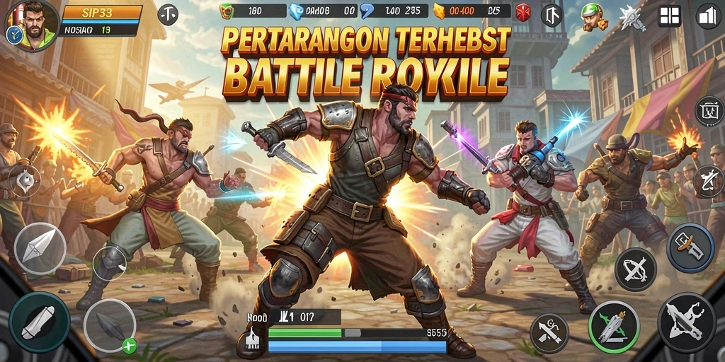 Screenshot SIP33 menampilkan aksi seru dalam pertarungan Battle Royale.