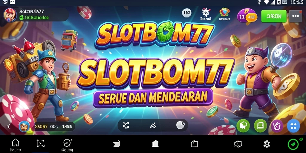 Tampilan gameplay menarik dan penuh warna dari SLOTBOM77.