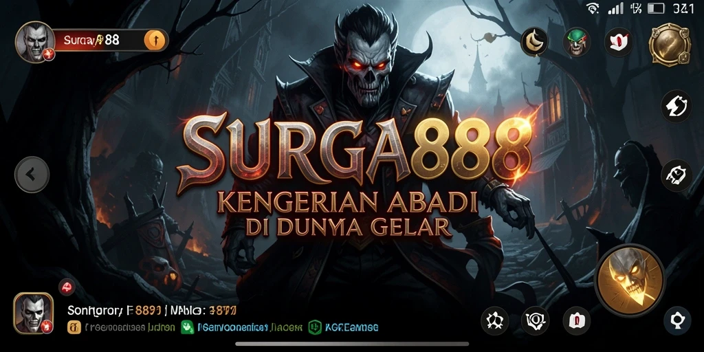 Tangkapan layar gameplay SURGA88 menampilkan suasana gelap dan mencekam penuh dengan hantu.