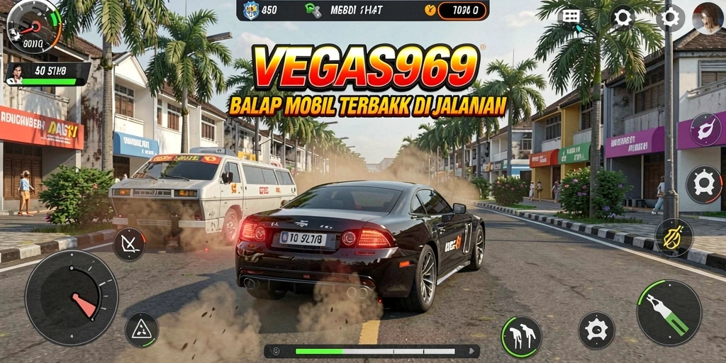 Tampilan gameplay Racing yang mendebarkan di VEGAS969.